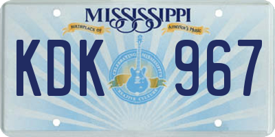 MS license plate KDK967