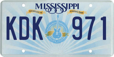 MS license plate KDK971