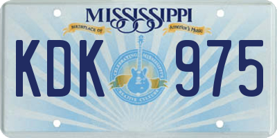 MS license plate KDK975