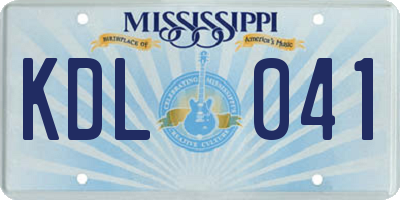 MS license plate KDL041