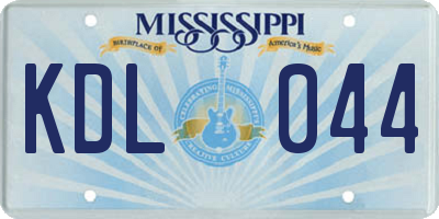 MS license plate KDL044