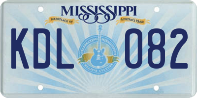 MS license plate KDL082