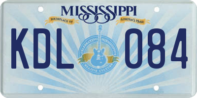 MS license plate KDL084