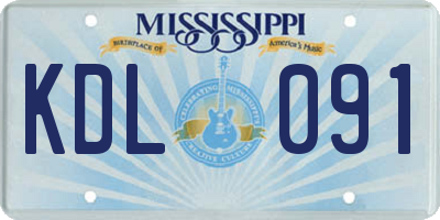 MS license plate KDL091