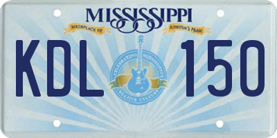 MS license plate KDL150