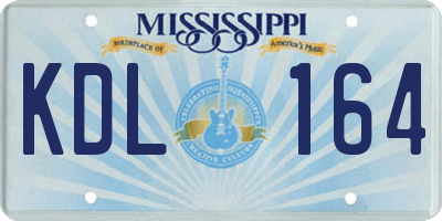 MS license plate KDL164