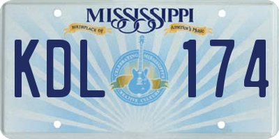 MS license plate KDL174