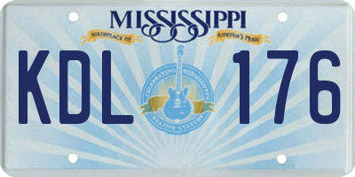 MS license plate KDL176