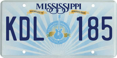 MS license plate KDL185