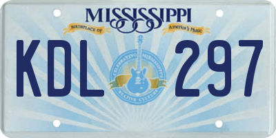MS license plate KDL297