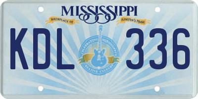 MS license plate KDL336