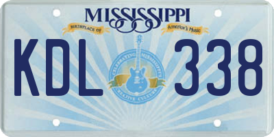 MS license plate KDL338