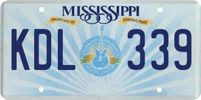 MS license plate KDL339