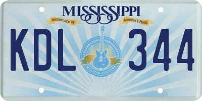 MS license plate KDL344
