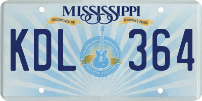 MS license plate KDL364