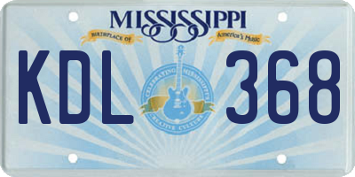 MS license plate KDL368