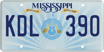 MS license plate KDL390