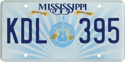 MS license plate KDL395