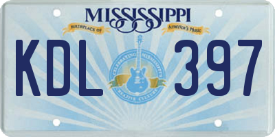 MS license plate KDL397