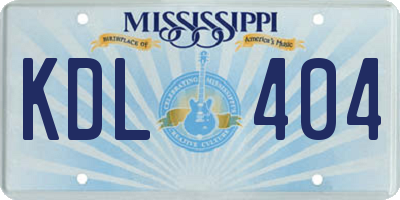 MS license plate KDL404