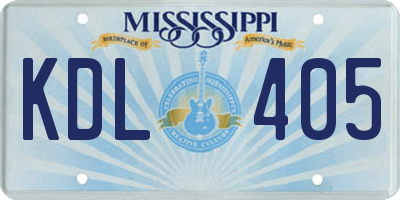 MS license plate KDL405