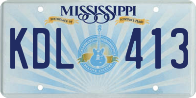 MS license plate KDL413
