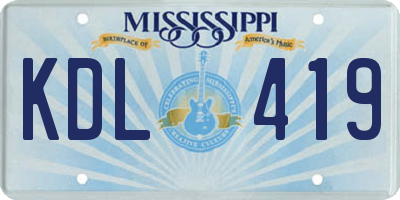 MS license plate KDL419