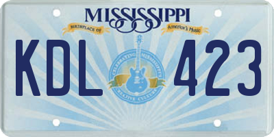 MS license plate KDL423