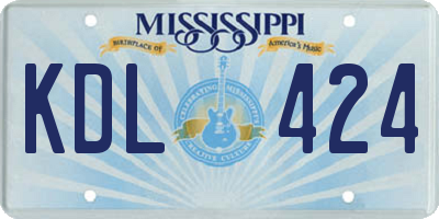 MS license plate KDL424