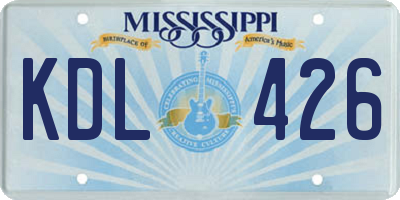 MS license plate KDL426