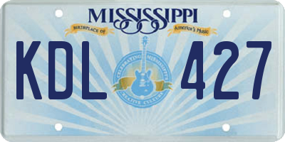 MS license plate KDL427