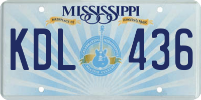 MS license plate KDL436