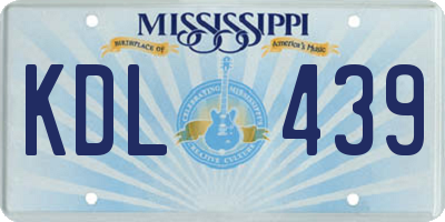 MS license plate KDL439