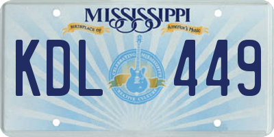 MS license plate KDL449