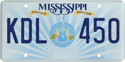 MS license plate KDL450