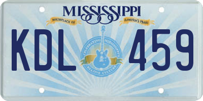 MS license plate KDL459