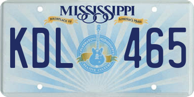 MS license plate KDL465