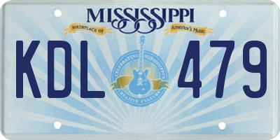 MS license plate KDL479