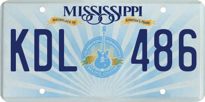 MS license plate KDL486