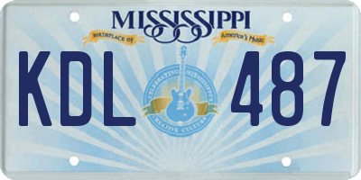 MS license plate KDL487