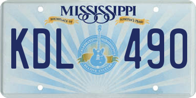 MS license plate KDL490