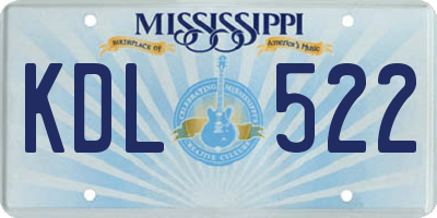 MS license plate KDL522