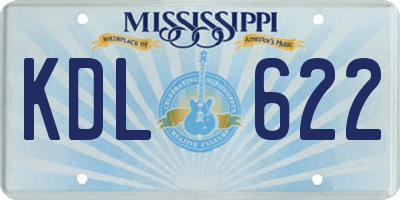 MS license plate KDL622