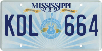 MS license plate KDL664