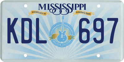 MS license plate KDL697
