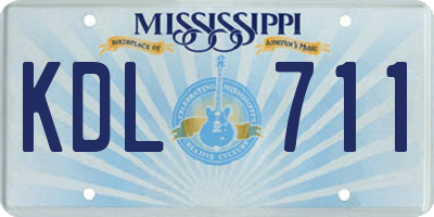 MS license plate KDL711