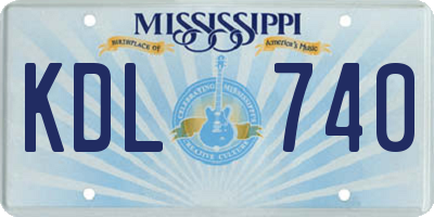 MS license plate KDL740