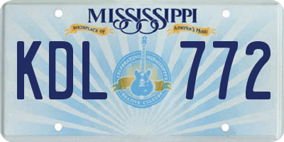 MS license plate KDL772