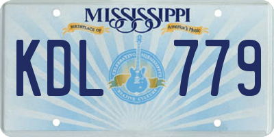 MS license plate KDL779