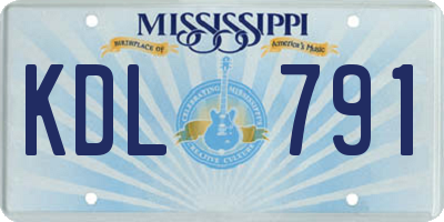 MS license plate KDL791
